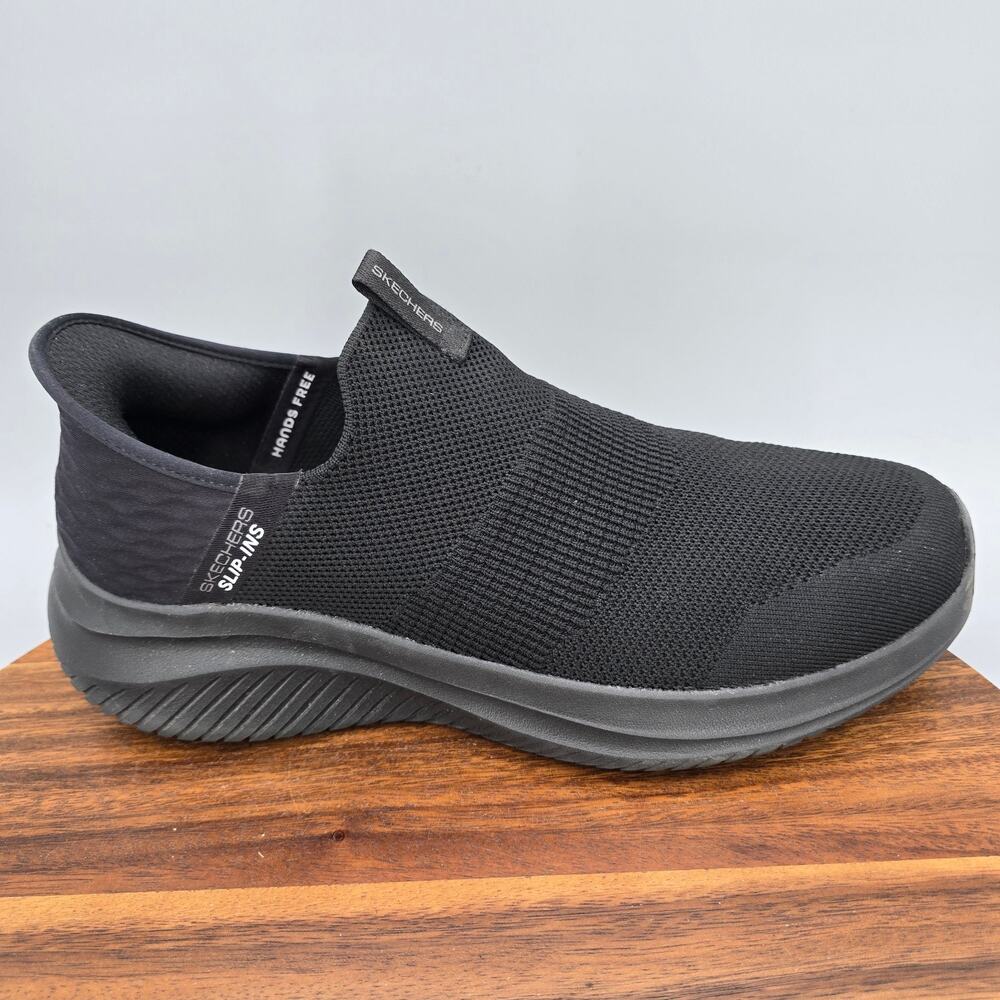 Skechers Slip Ins Ultra Flex 3 Shoes Mens 10 Wide Black Casual Slip On Sneakers